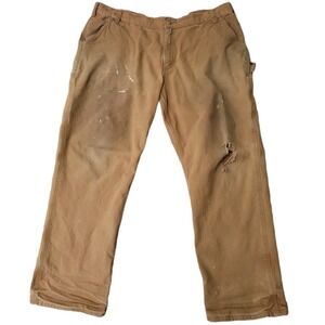Carhartt 103279 211 Rugged Flex Relaxed Fit Duck Work Pants 42x32 Brown Distress